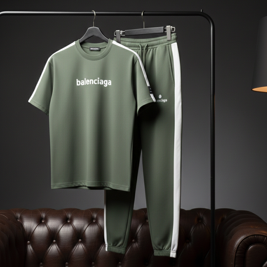 ست تیشرت و شلوار مردانه بنگال کش Balenciaga-سبز