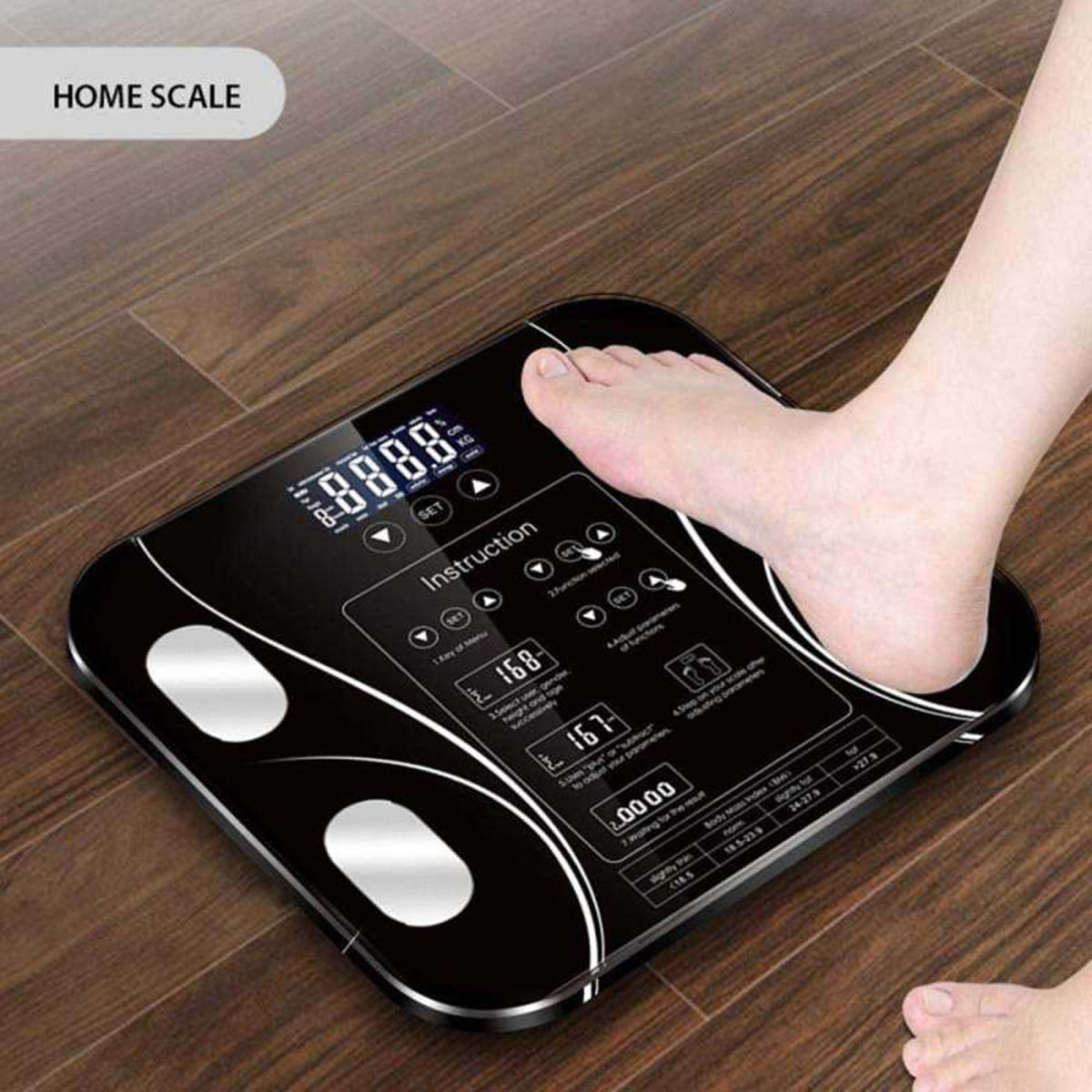 پکیج ترازوی هوشمند بلوتوثی مدل COMRY  هدیه ماساژور پروانه ای