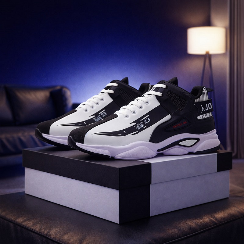 کفش ورزشی مردانه jordan سفید مشکی مدل 23