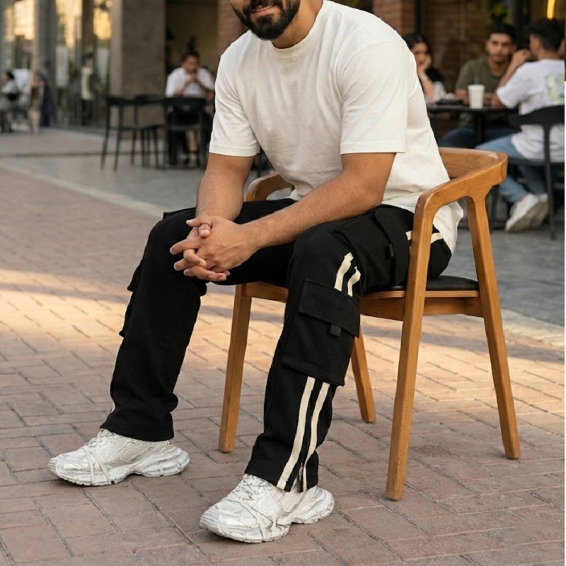 شلوار مردانه شش جیب دونوار مدل Sardar-مشکی